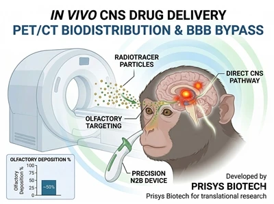 הפצה ביולוגית של PET/CT בדגמי NHP לאספקת תרופות CNS|פריסיס ביוטק